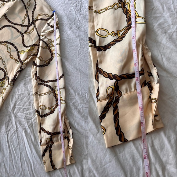 NWT Industry Republic Clothing Satin Chain Print Blouse S - Picture 12 of 15